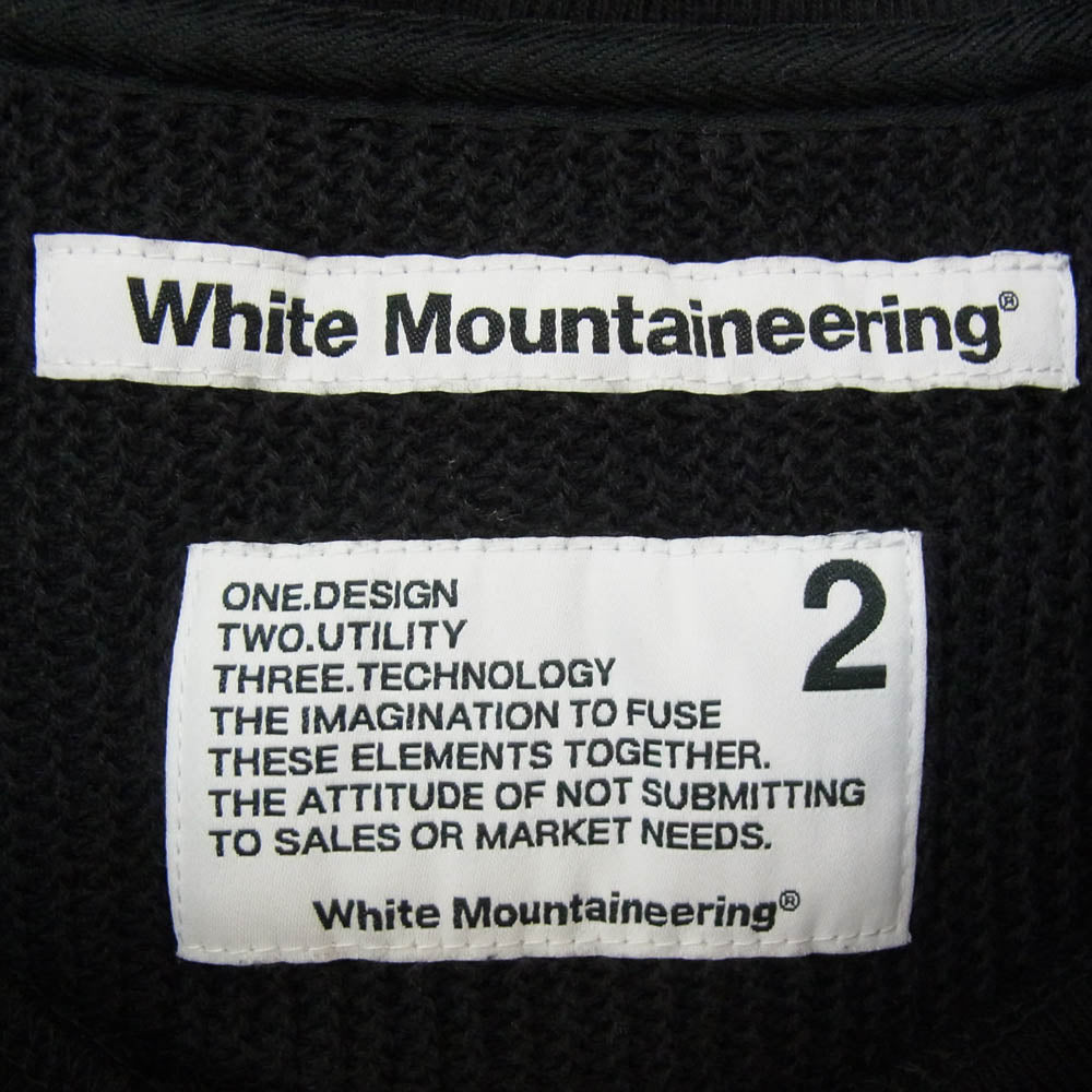 WHITE MOUNTAINEERING ホワイトマウンテニアリング 23SS WM2371510 RASCHEL RAGLAN OVER SIZED PULLOVER ラッセル ラグラン オーバーサイズ プルオーバー カットソー ブラック系 2【中古】
