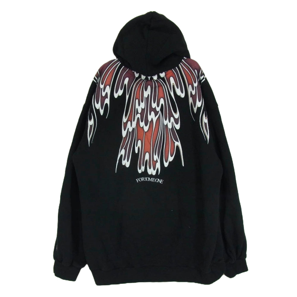 フォーサムワン 78000665 TN WAVE HOODIE プリント プルオーバー パーカー ブラック系 50【中古】