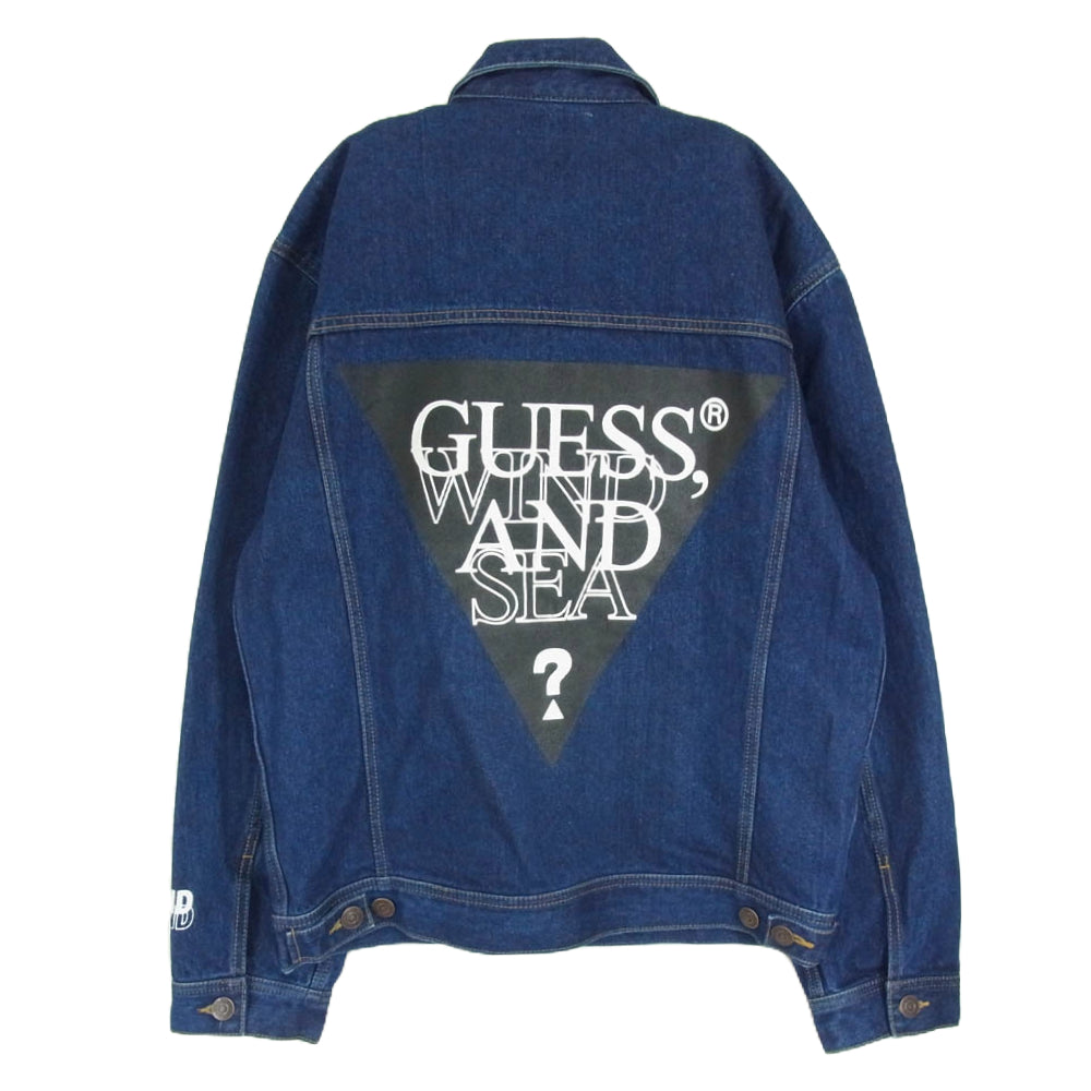 WIND AND SEA ウィンダンシー × GUESS ゲス バックプリント デニム ジャケット インディゴブルー系 M【中古】