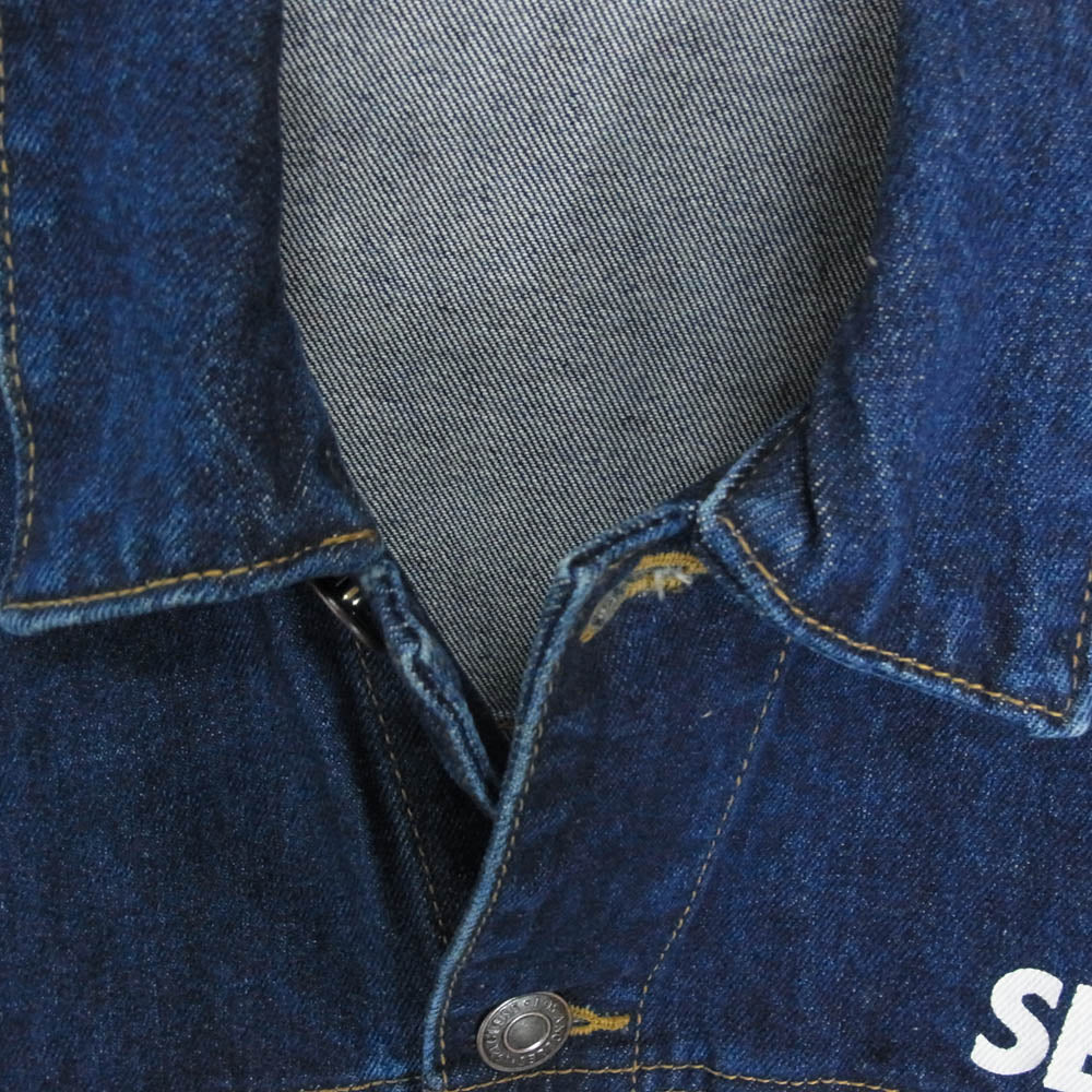 WIND AND SEA ウィンダンシー × GUESS ゲス バックプリント デニム ジャケット インディゴブルー系 M【中古】