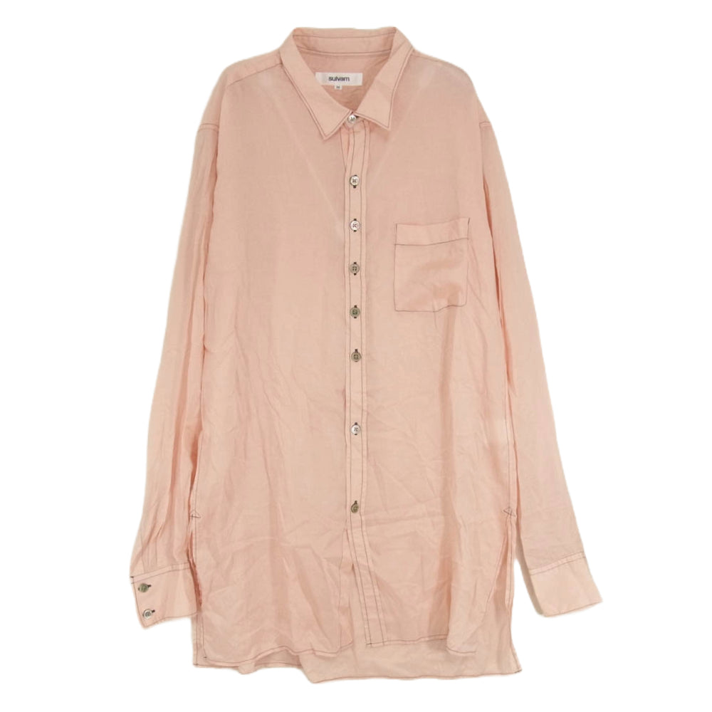 サルバム SJ-B05-020 ロング オーバー 長袖 シャツ ピンク系 M【中古】