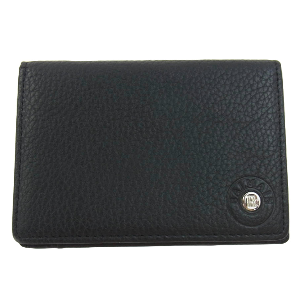 BALMAIN バルマン レザー カードケース パスケース ブラック系【中古】