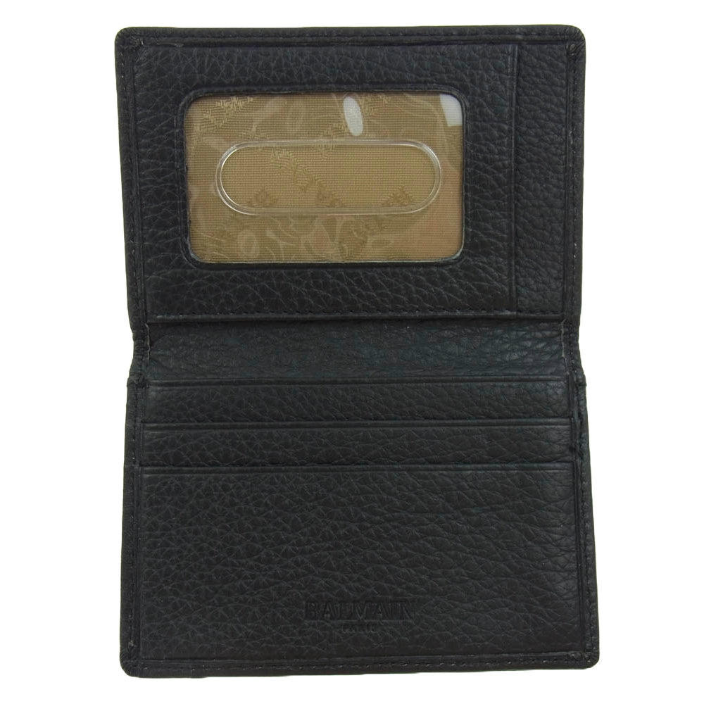 BALMAIN バルマン レザー カードケース パスケース ブラック系【中古】