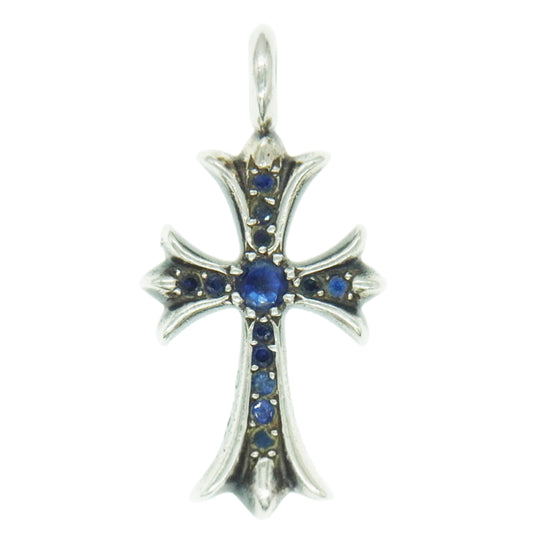 CHROME HEARTS クロムハーツ（原本有） TNY CRSF P SAP タイニーファット クロス PAVE パヴェ サファイア シルバー系【中古】