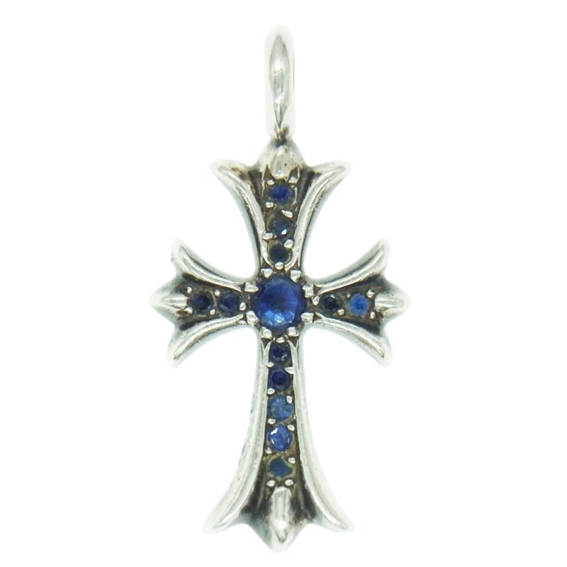 CHROME HEARTS クロムハーツ（原本有） TNY CRSF P SAP タイニーファット クロス PAVE パヴェ サファイア シルバー系【中古】