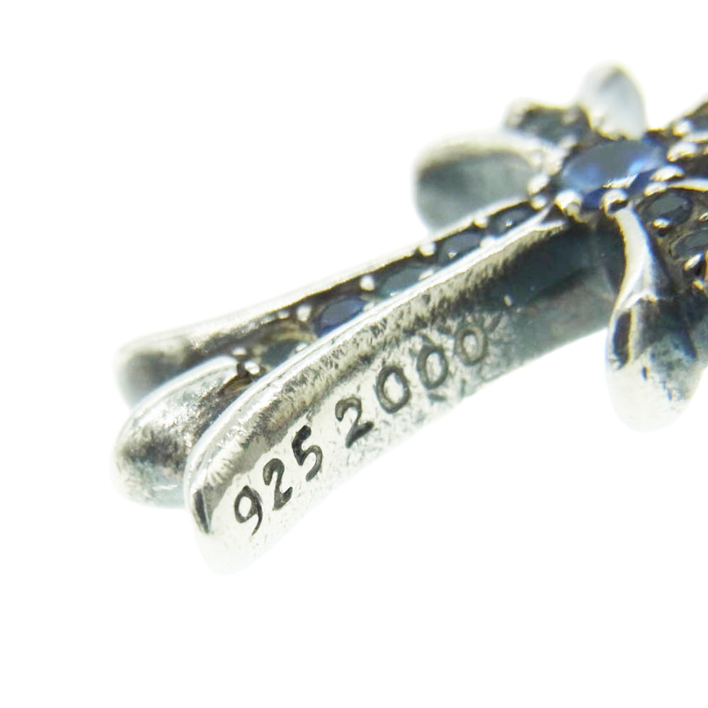 CHROME HEARTS クロムハーツ（原本有） TNY CRSF P SAP タイニーファット クロス PAVE パヴェ サファイア シルバー系【中古】