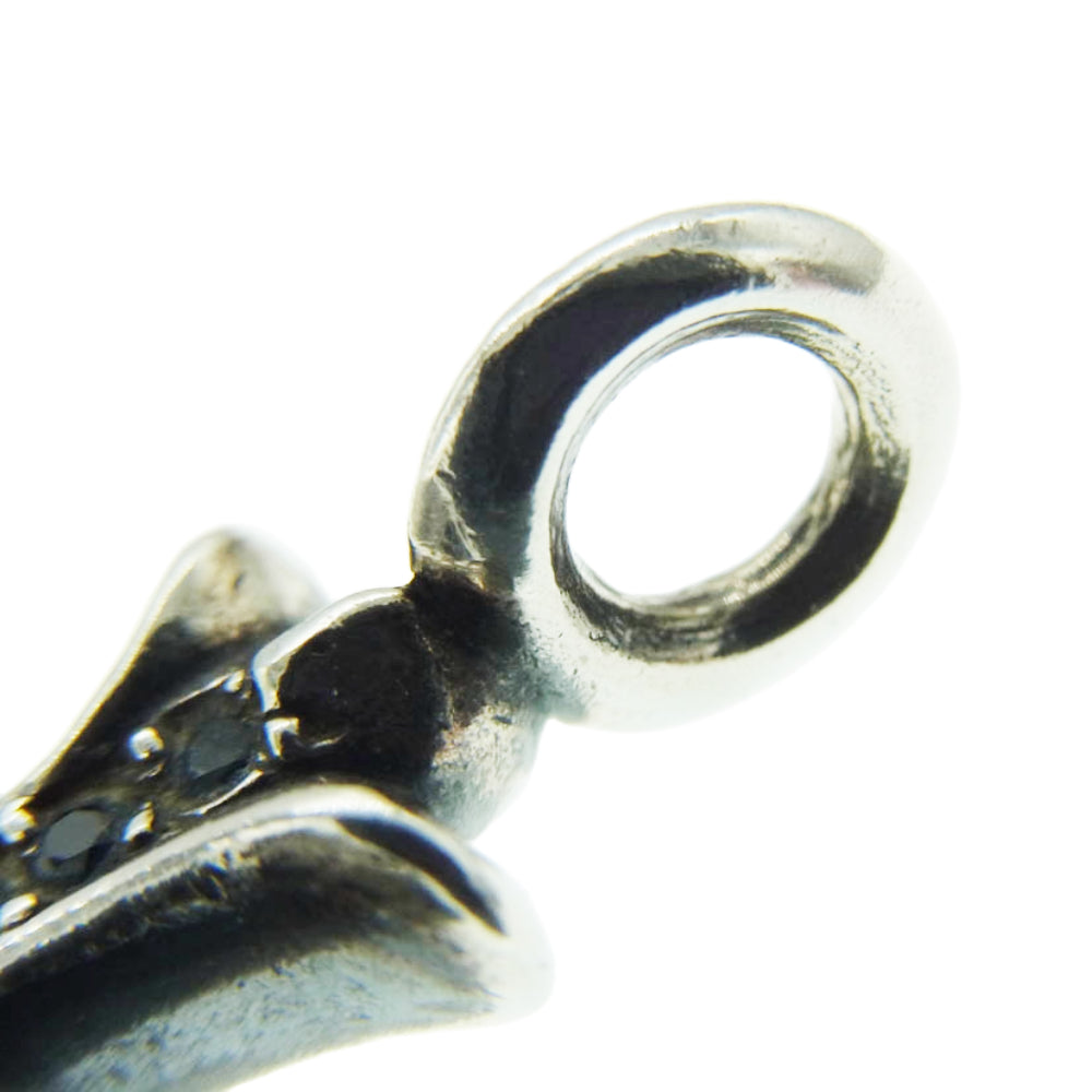 CHROME HEARTS クロムハーツ（原本有） TNY CRSF P SAP タイニーファット クロス PAVE パヴェ サファイア シルバー系【中古】