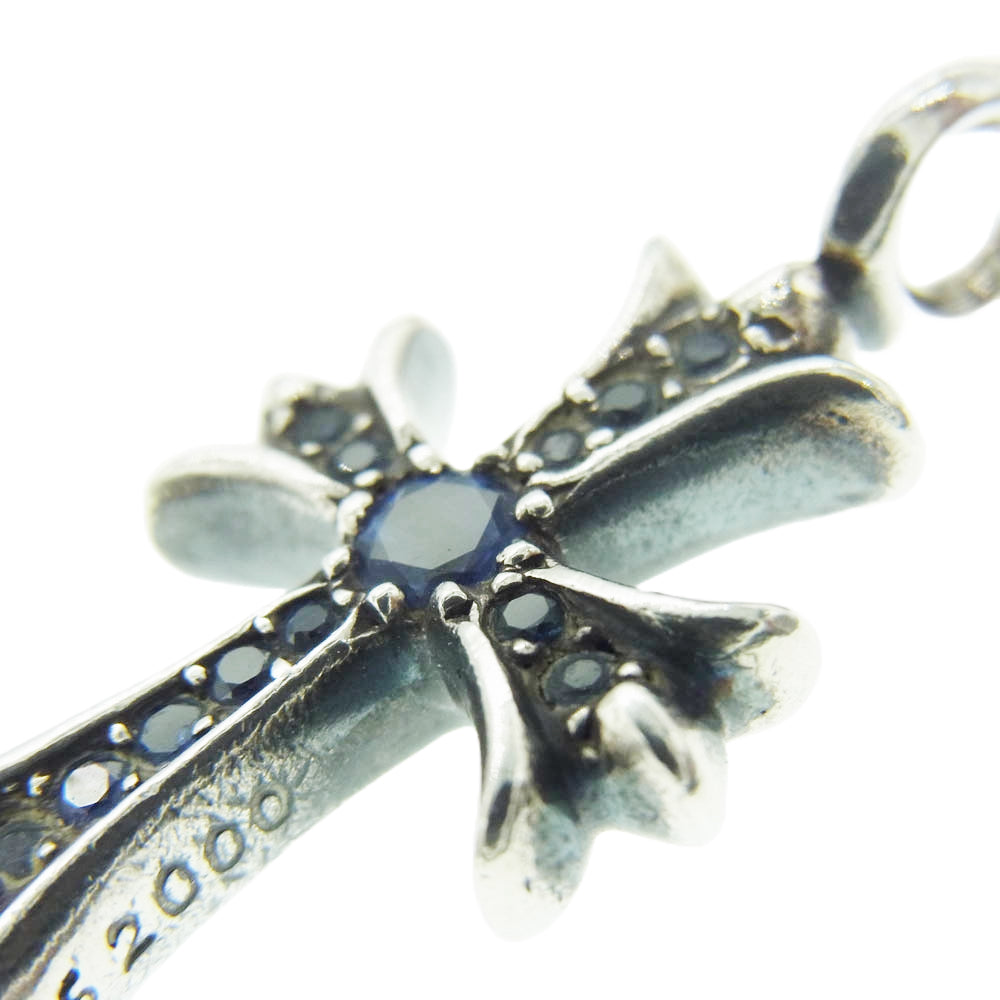 CHROME HEARTS クロムハーツ（原本有） TNY CRSF P SAP タイニーファット クロス PAVE パヴェ サファイア シルバー系【中古】