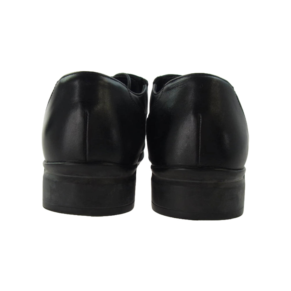 ジャンフランコジョバンニ A30554 サイドエラスティック ストレートチップ レースアップ レザー シューズ ブラック系 25.5【中古】