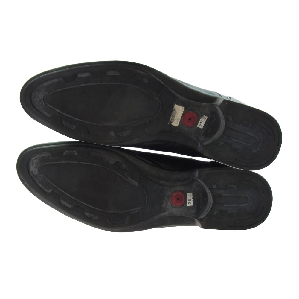 ジャンフランコジョバンニ A30554 サイドエラスティック ストレートチップ レースアップ レザー シューズ ブラック系 25.5【中古】