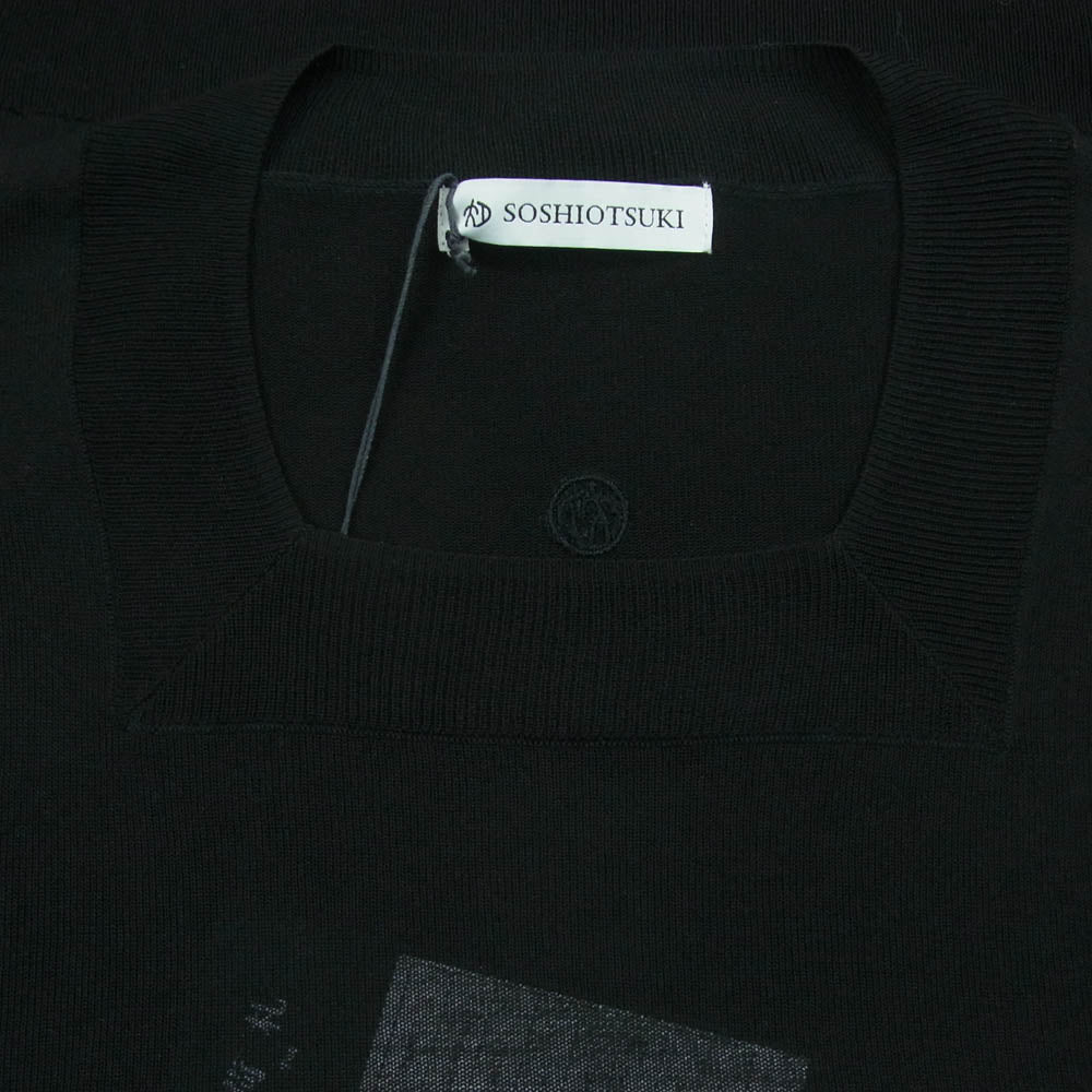 ソウシオオツキ 24SS S24SS14KNT SQUARE NECK KNIT スクエア ネック ニット ブラック系 44【中古】