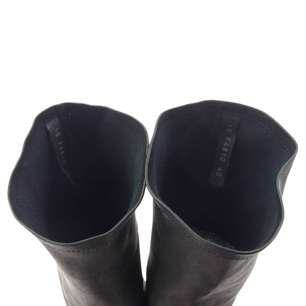 Rick Owens リックオウエンス F4812 Sock Runner ソックランナー ストレッチ ソックス レザー スニーカー ブラック系 40【中古】