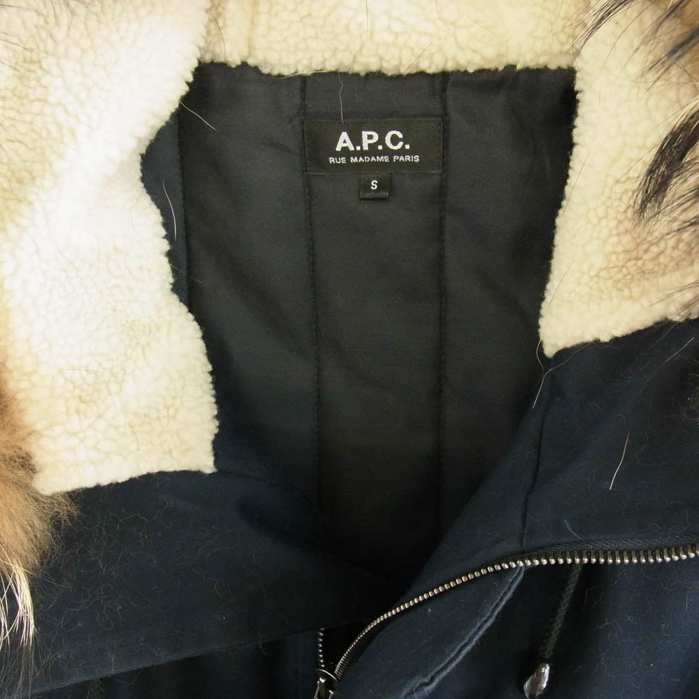 A.P.C. アーペーセー 24311-33291 コットン N-3B 中綿 モッズコート ネイビー S ネイビー系 S【中古】