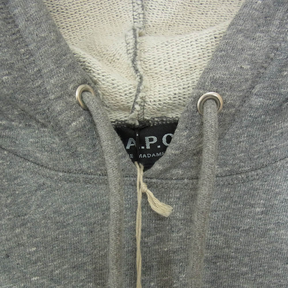 A.P.C. アーペーセー 24222-1-90332 ロゴ プリント プルオーバー パーカー グレー系 XS【新古品】【未使用】【中古】