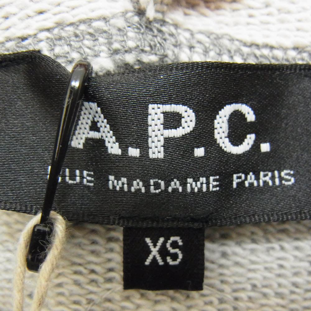 A.P.C. アーペーセー 24222-1-90332 ロゴ プリント プルオーバー パーカー グレー系 XS【新古品】【未使用】【中古】