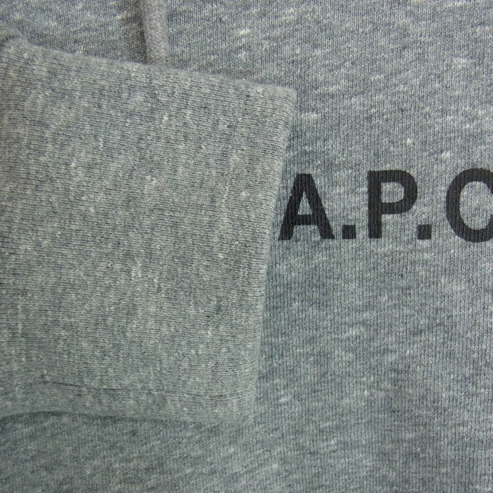 A.P.C. アーペーセー 24222-1-90332 ロゴ プリント プルオーバー パーカー グレー系 XS【新古品】【未使用】【中古】