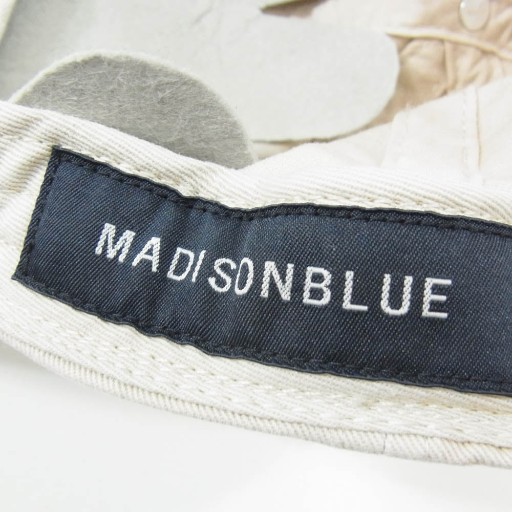 MADISON BLUE マディソンブルー MB241-9102EX B CAP ロゴ 刺繍 キャップ ベージュ系 F【新古品】【未使用】【中古】