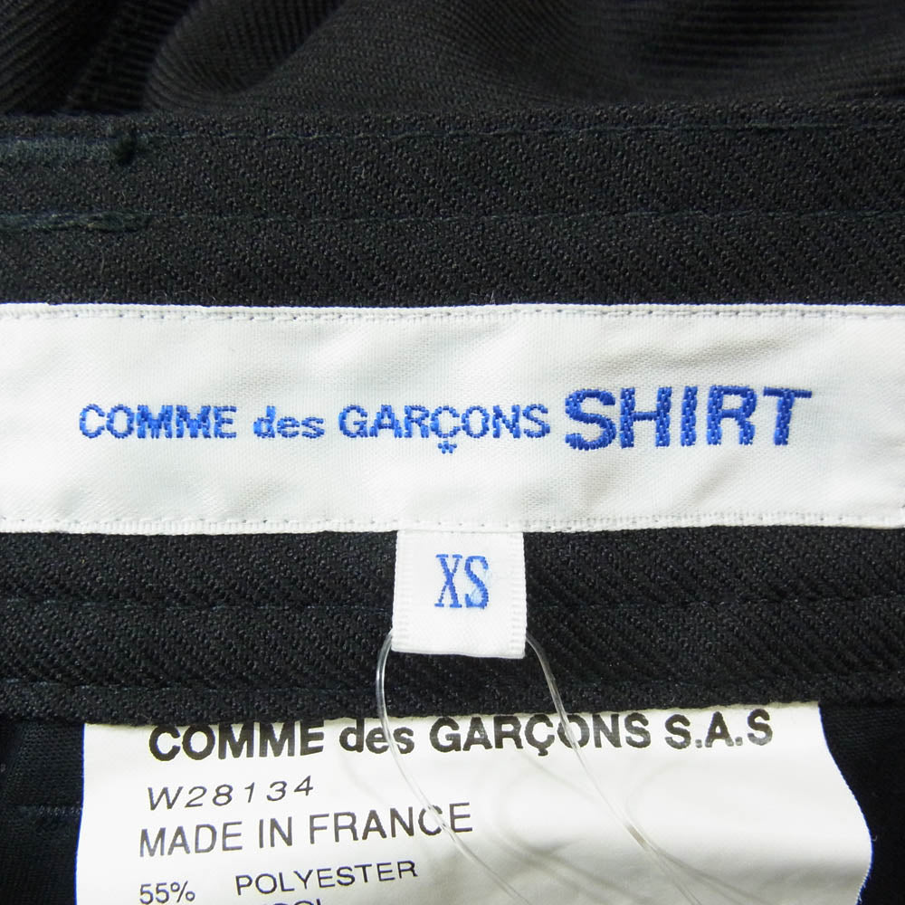 COMME des GARCONS コムデギャルソン SHIRT シャツ W28134 フランス製 ウール ジップフライ パンツ ブラック系 XS【中古】