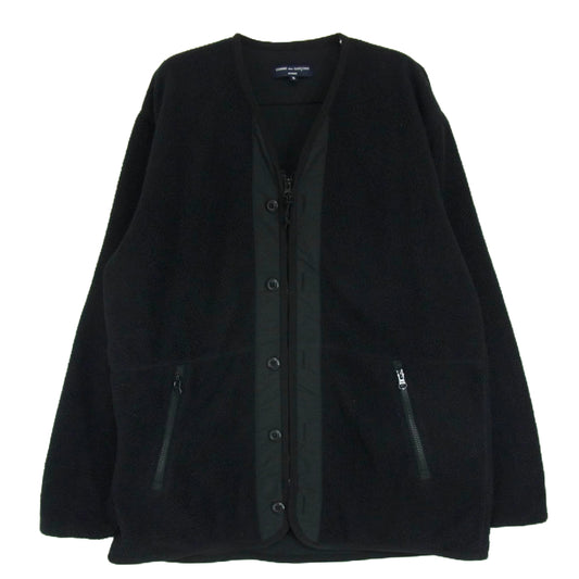 COMME des GARCONS HOMME コムデギャルソンオム HH-T019 ノーカラー フリース ジャケット ライナー カーディガン ブラック系 S【中古】