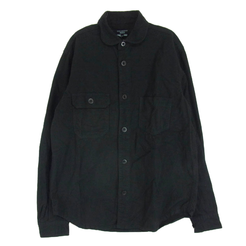 JUNYA WATANABE COMME des GARCONS MAN ジュンヤワタナベコムデギャルソンマン 23AW AD2023 WL-B027 製品染め コットン フランネル 長袖 シャツ ブラック系 S【中古】