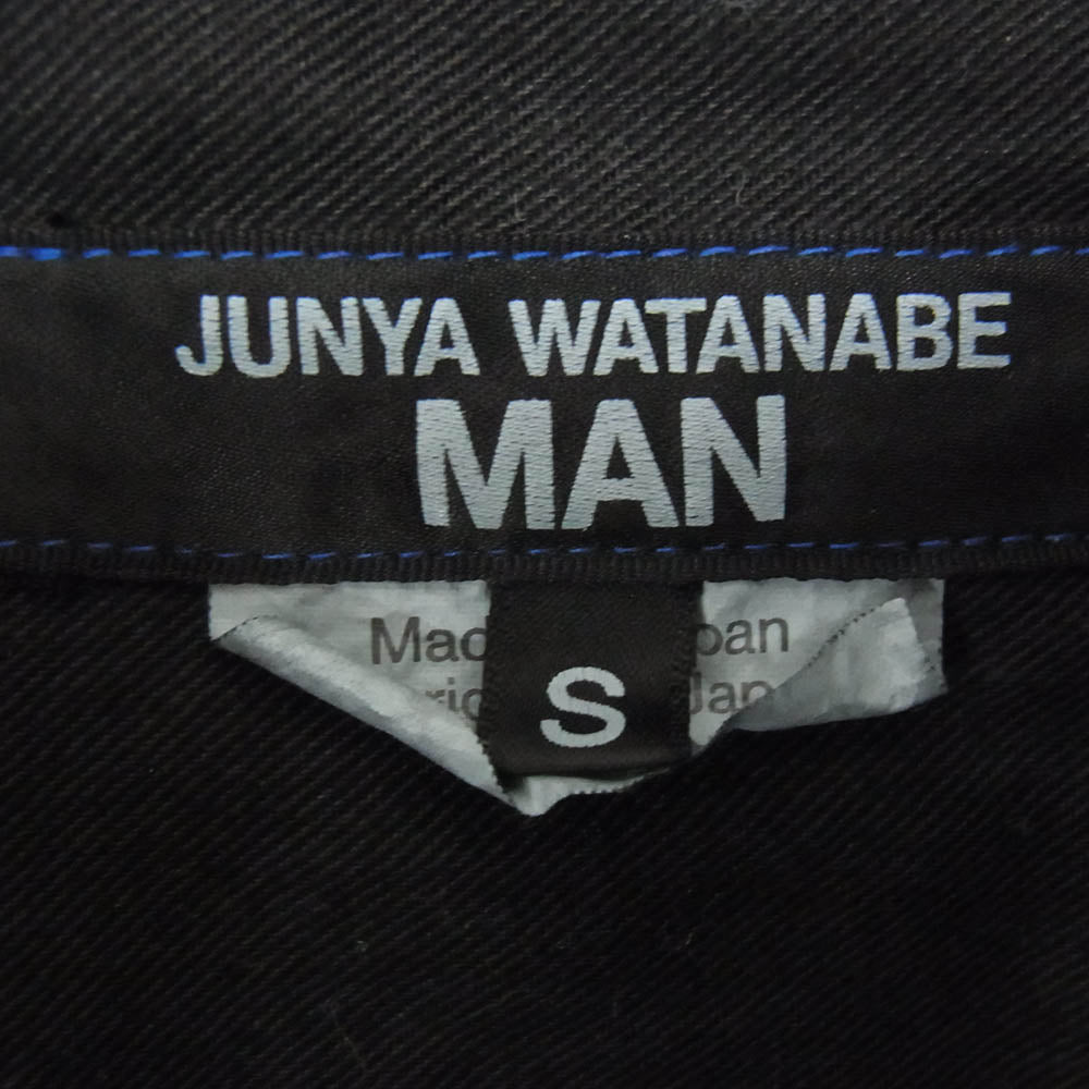 JUNYA WATANABE COMME des GARCONS MAN ジュンヤワタナベコムデギャルソンマン 23AW AD2023 WL-B027 製品染め コットン フランネル 長袖 シャツ ブラック系 S【中古】