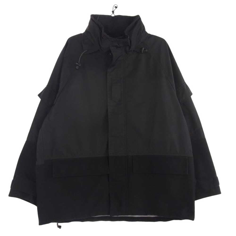 COMME des GARCONS HOMME コムデギャルソンオム 23AW AD2023 HL-J006 エステル マット クロス フーデット ジップアップ ジャケット ブラック系 S【中古】