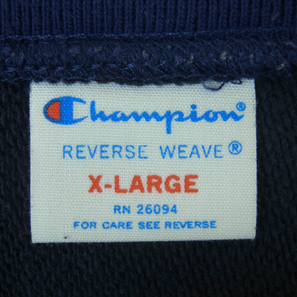 Champion チャンピオン C8-U005 カレッジ刺繍 リバースウィーブ スウェット トレーナー 中国製 ダークネイビー系 XL【中古】