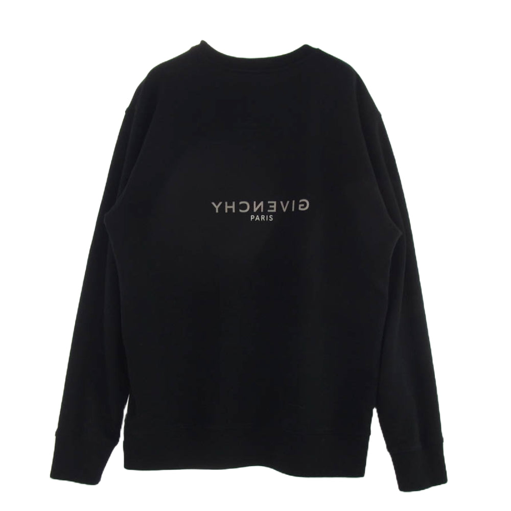 GIVENCHY ジバンシィ BMJ0HA3Y8N Reverse slim fit sweatshirt リバース ロゴ クルーネック スウェット シャツ トレーナー ブラック系 L【中古】