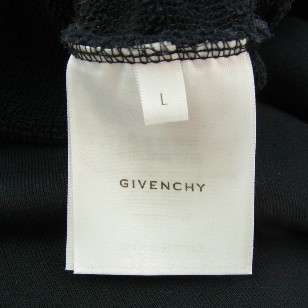 GIVENCHY ジバンシィ BMJ0HA3Y8N Reverse slim fit sweatshirt リバース ロゴ クルーネック スウェット シャツ トレーナー ブラック系 L【中古】