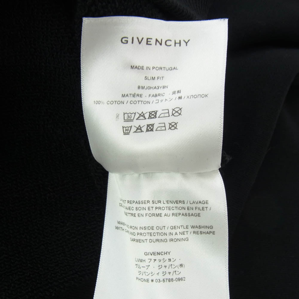 GIVENCHY ジバンシィ BMJ0HA3Y8N Reverse slim fit sweatshirt リバース ロゴ クルーネック スウェット シャツ トレーナー ブラック系 L【中古】
