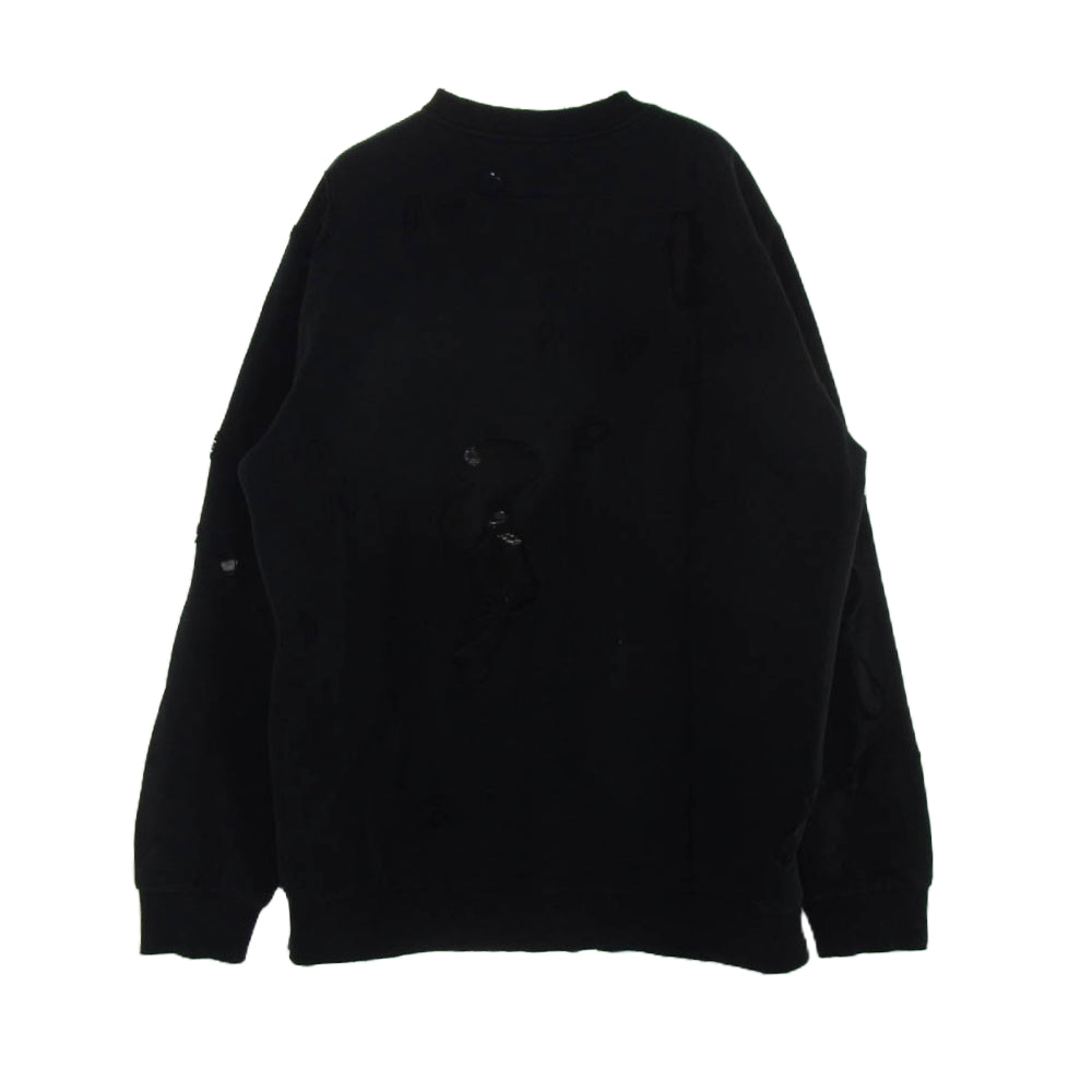 GIVENCHY ジバンシィ 16F 7364 653 デストロイ ダメージ クラッシュ ロゴ スウェット トレーナー ブラック系 L【中古】