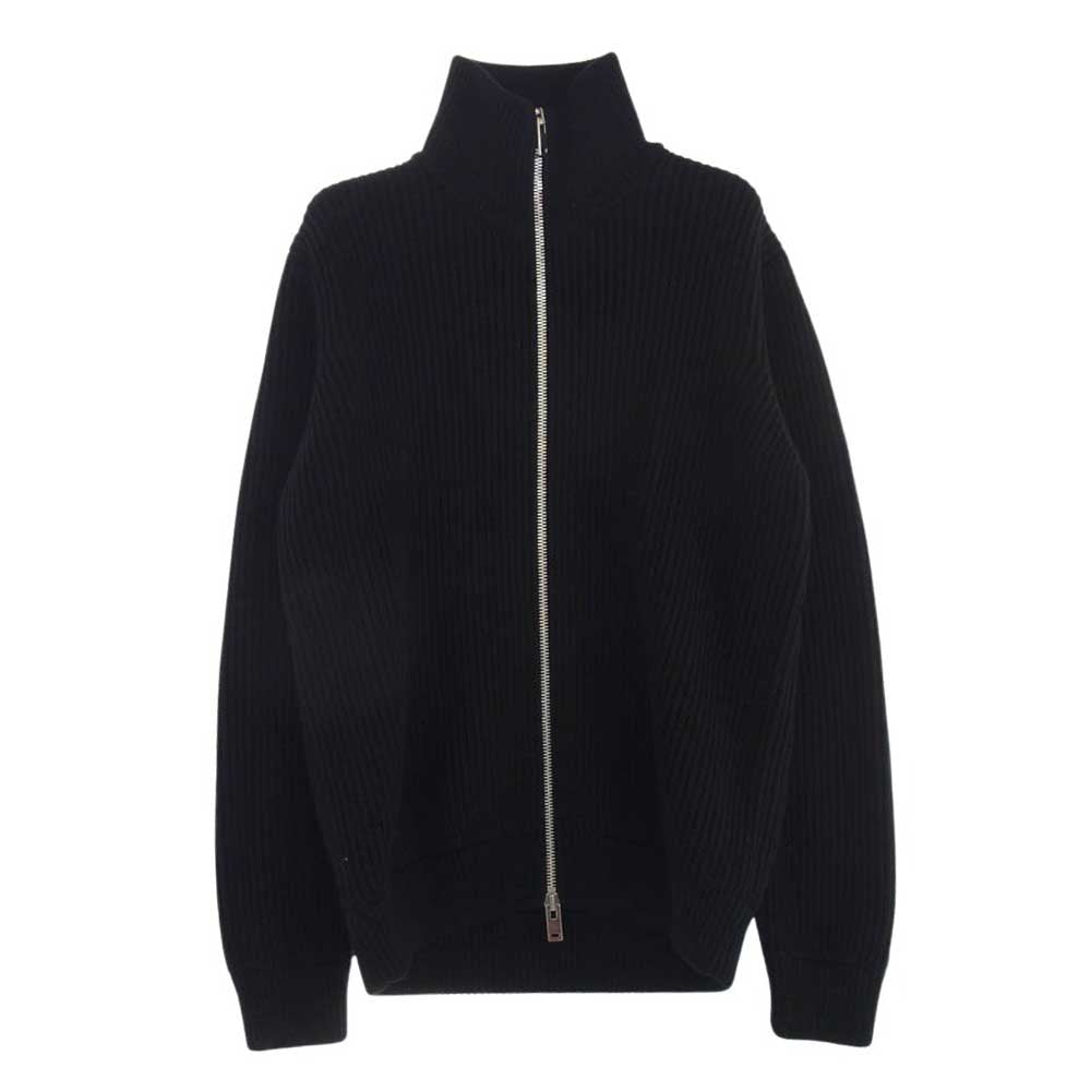 MAISON MARTIN MARGIELA メゾンマルタンマルジェラ 15AW S30GP0173 14ライン ドライバーズ ニット ジップアップ カーディガン 四つタグ ブラック系 L【中古】