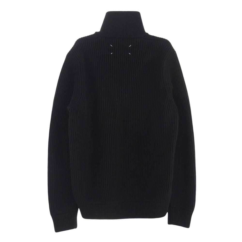 MAISON MARTIN MARGIELA メゾンマルタンマルジェラ 15AW S30GP0173 14ライン ドライバーズ ニット ジップアップ カーディガン 四つタグ ブラック系 L【中古】