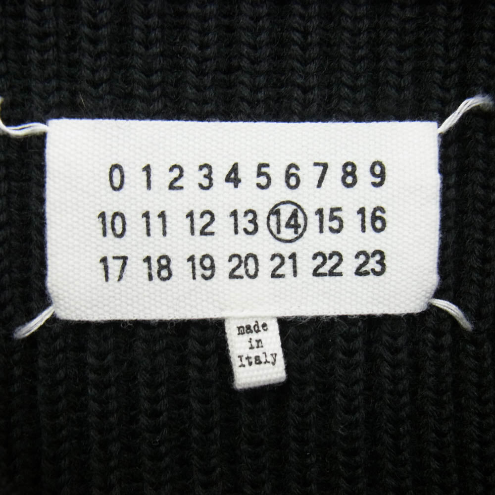 MAISON MARTIN MARGIELA メゾンマルタンマルジェラ 15AW S30GP0173 14ライン ドライバーズ ニット ジップアップ カーディガン 四つタグ ブラック系 L【中古】