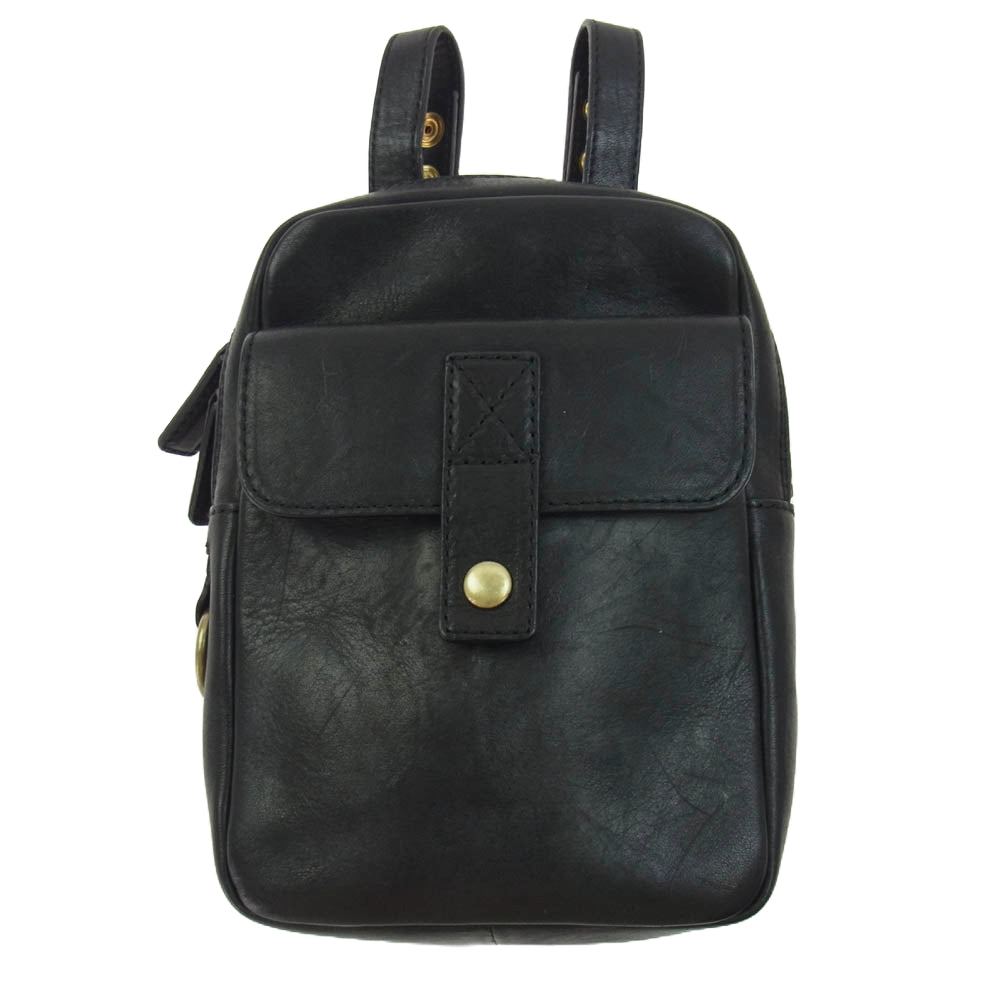 土屋鞄製造所 Gadget ガジェット レザー ビッグポケット ウエストポーチ ブラック系【中古】