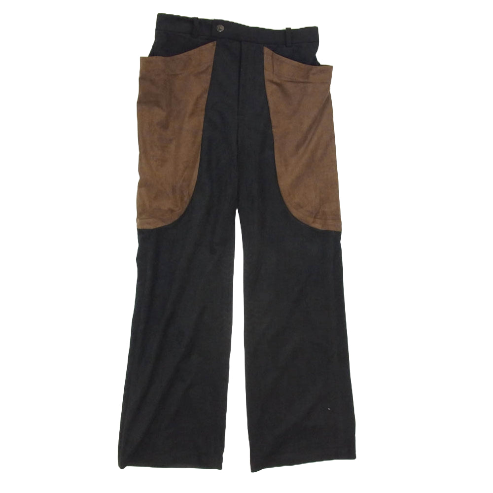 ストロングテ 22SS Buffalo Trousers バッファロー トラウザーズ ストレート パンツ デザイン ポケット ブラック系 M【中古】