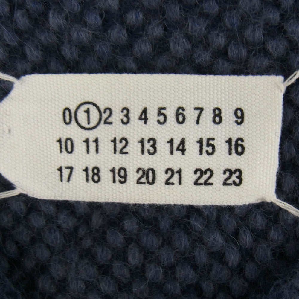 MAISON MARTIN MARGIELA メゾンマルタンマルジェラ 09AW 31 HA272 1ライン 四つタグ ここのえタグ 再構築 アシンメトリー モヘヤ ニット ベスト ネイビー系 M【中古】