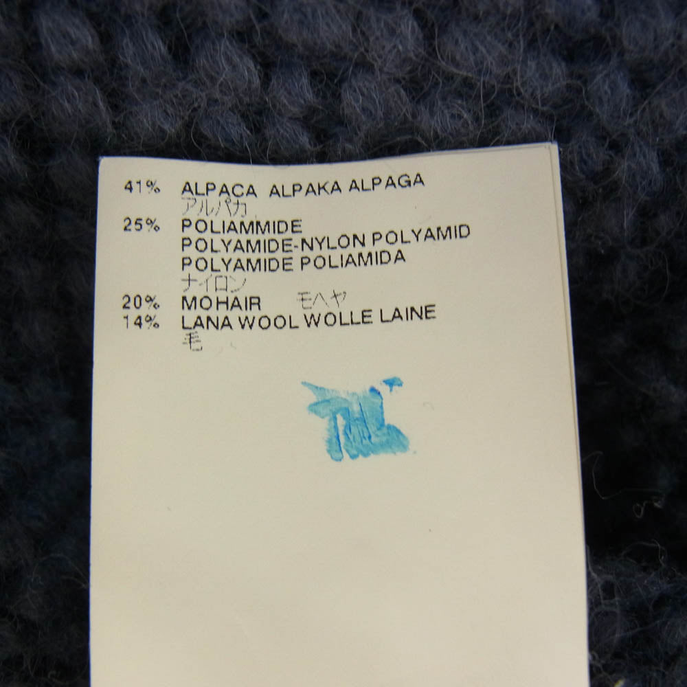 MAISON MARTIN MARGIELA メゾンマルタンマルジェラ 09AW 31 HA272 1ライン 四つタグ ここのえタグ 再構築 アシンメトリー モヘヤ ニット ベスト ネイビー系 M【中古】