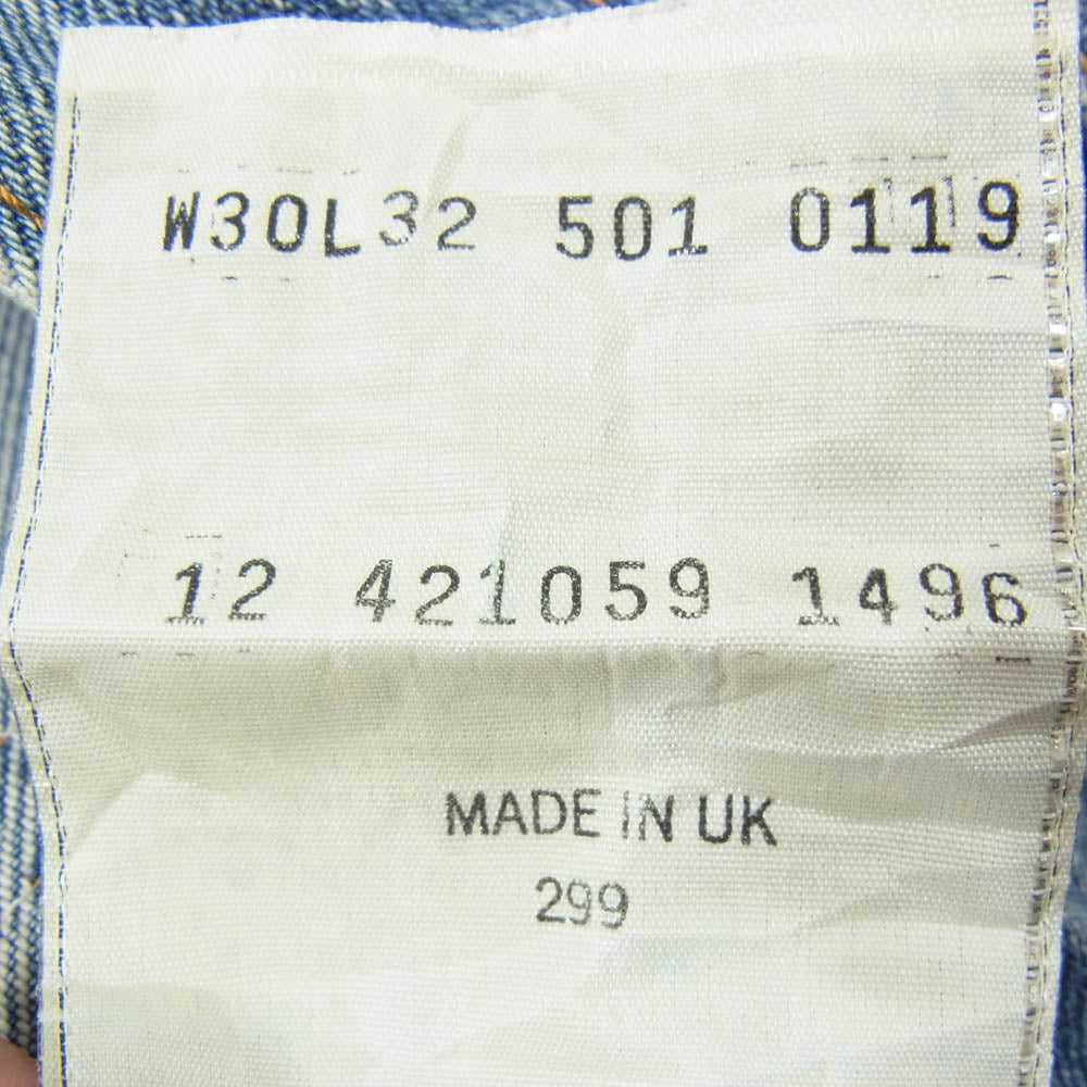 Levi's リーバイス 90's 501 ボタンフライ デニムパンツ インディゴブルー系 30【中古】