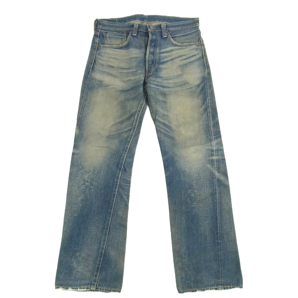 Levi's リーバイス 復刻 501XX ギャラ入り レザーパッチ BIGE 均等V フロントVステッチ インディゴブルー系 34【中古】