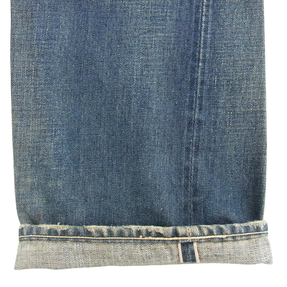 Levi's リーバイス 復刻 501XX ギャラ入り レザーパッチ BIGE 均等V フロントVステッチ インディゴブルー系 34【中古】