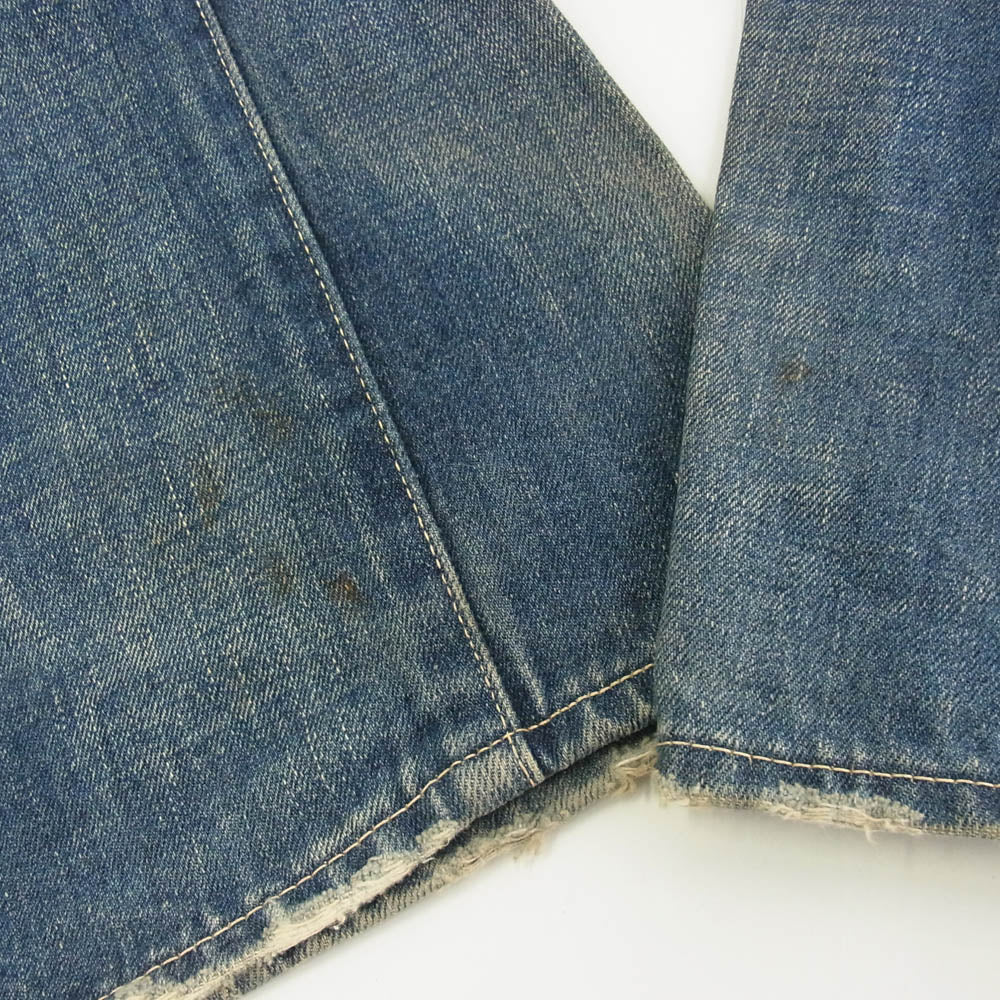 Levi's リーバイス 復刻 501XX ギャラ入り レザーパッチ BIGE 均等V フロントVステッチ インディゴブルー系 34【中古】