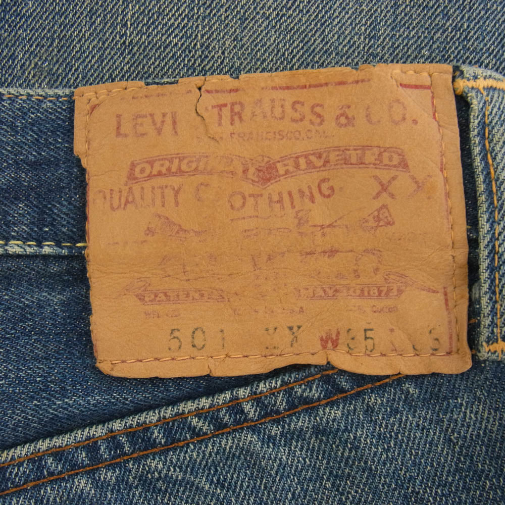 Levi's リーバイス オリジナル 60s 501 BIGE 初期 Vステッチ ウエストシングル 均等V 刻印W 足長R デニム パンツ インディゴブルー系【中古】