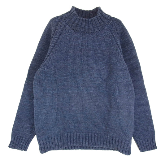 TENDERLOIN テンダーロイン 19AW MOCK NECK COTTON KNIT モックネック コットン ニット ネイビー系 S【中古】
