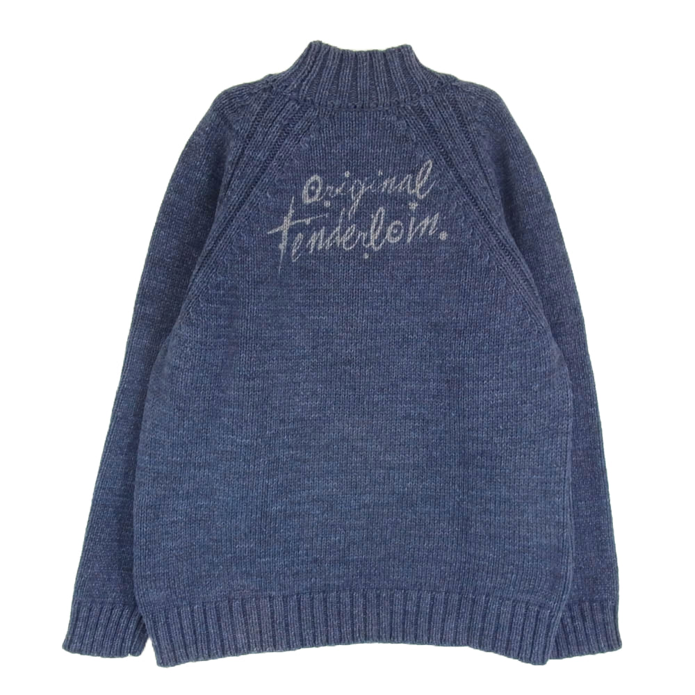 TENDERLOIN テンダーロイン 19AW MOCK NECK COTTON KNIT モックネック コットン ニット ネイビー系 S【中古】