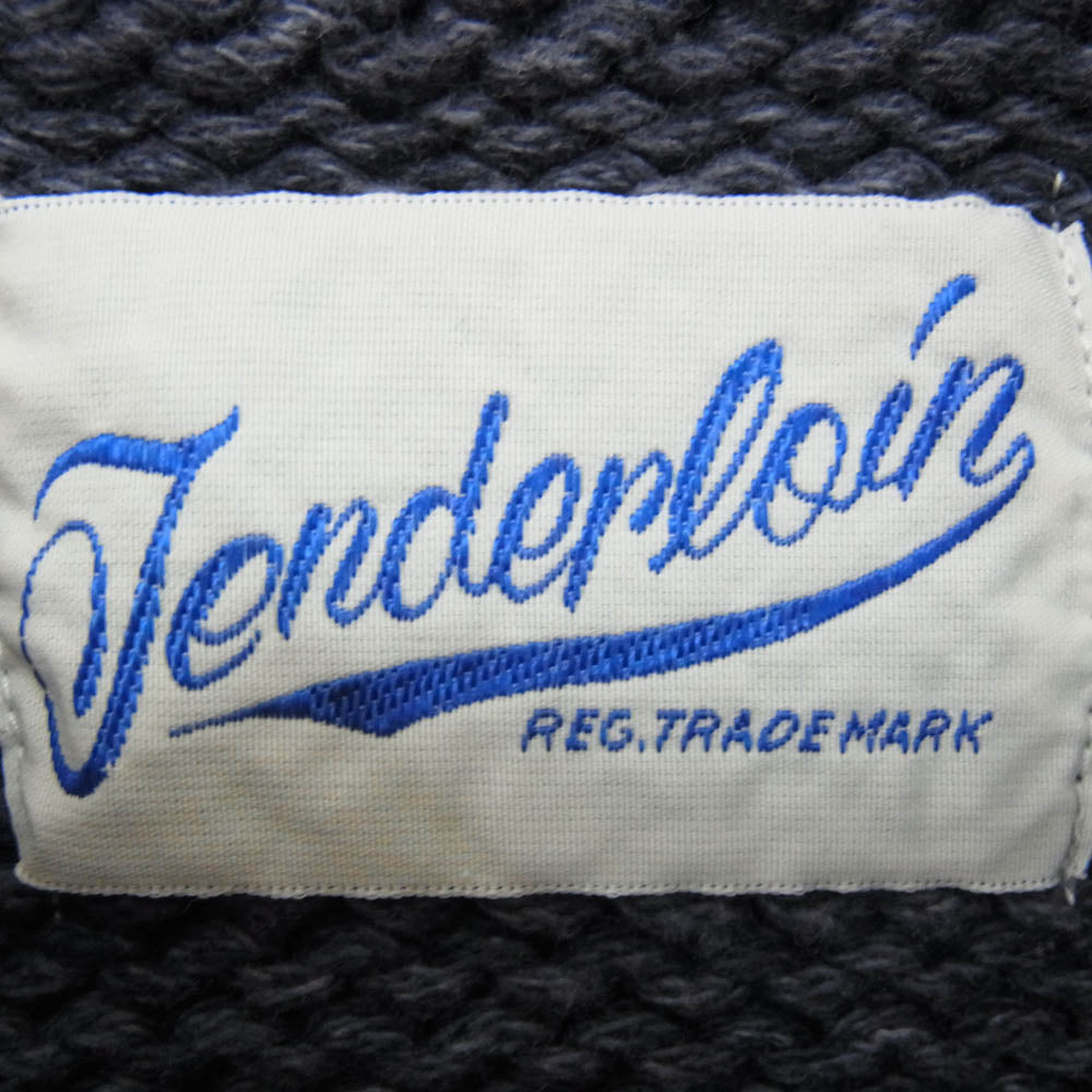 TENDERLOIN テンダーロイン 19AW MOCK NECK COTTON KNIT モックネック コットン ニット ネイビー系 S【中古】
