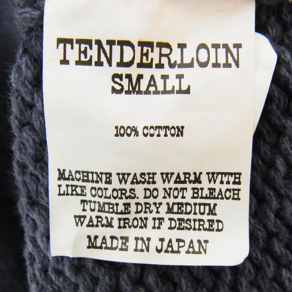 TENDERLOIN テンダーロイン 19AW MOCK NECK COTTON KNIT モックネック コットン ニット ネイビー系 S【中古】