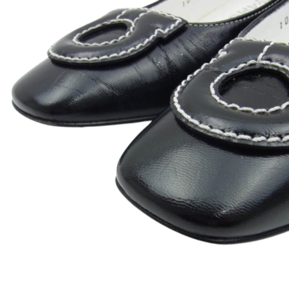 Salvatore Ferragamo サルヴァトーレフェラガモ ガンチーニ パンプス サンダル ブラック ブラック系 8【中古】