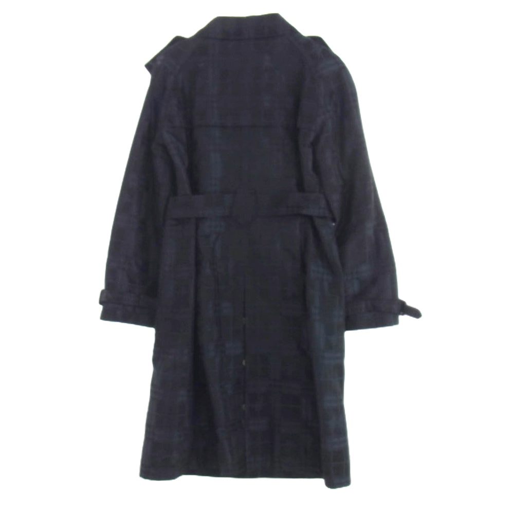 BURBERRY LONDON バーバリー ロンドン 223TD90 赤タグ チェック トレンチ コート ネイビー系 40【中古】