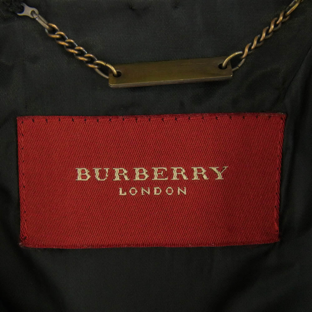 BURBERRY LONDON バーバリー ロンドン 223TD90 赤タグ チェック トレンチ コート ネイビー系 40【中古】